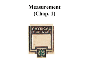 Measurement (Chap. 1)