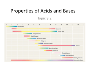 Properties of Acids and Bases Topic 8.2