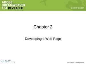 Chapter 2 Developing a Web Page © 2010 Delmar, Cengage Learning