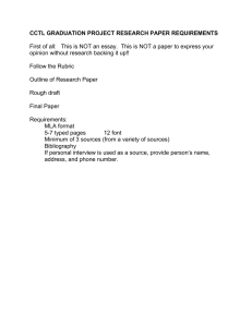 CCTL GRADUATION PROJECT RESEARCH PAPER REQUIREMENTS