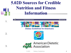 5.02D Sources for Credible Nutrition and Fitness Information 1.
