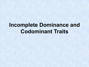 Incomplete Dominance and Codominant Traits