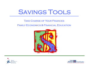 Savings Tools Take Charge of Your Finances Family Economics &amp; Financial Education