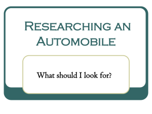 Researching an Automobile What should I look for?