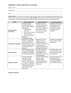 COMPONENT 3:  Portfolio Project Write-Up—Scoring Rubric INSTRUCTIONS:  Student Name: