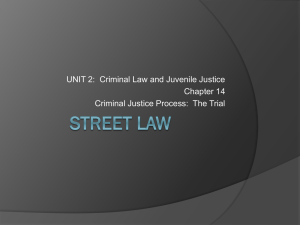 UNIT 2:  Criminal Law and Juvenile Justice Chapter 14