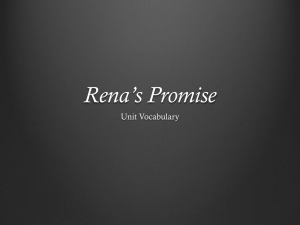 Rena’s Promise Unit Vocabulary