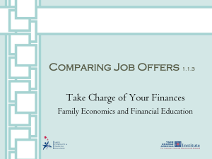 Comparing Job Offers Take Charge of Your Finances 1.1.3