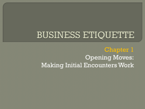 Business Etiquette - Opening Moves