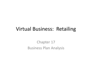 Virtual Business:  Retailing Chapter 17 Business Plan Analysis