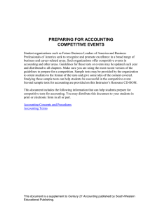 PREPARING FOR ACCOUNTING COMPETITIVE EVENTS