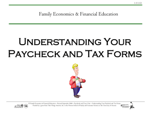 Understanding Your Paycheck and Tax Forms Family Economics &amp; Financial Education 1.13.1.G1