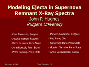 Modeling Ejecta in Supernova Remnant X-Ray Spectra Rutgers University John P. Hughes