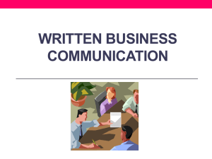 WRITTEN BUSINESS COMMUNICATION