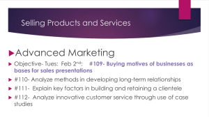Advanced Marketing Selling Products and Services 