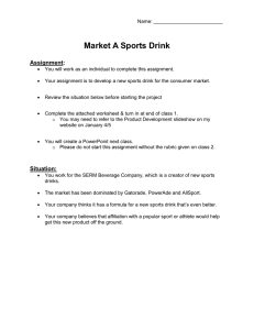 Market A Sports Drink  Assignment:
