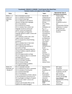 Yousefzadeh –ENGLISH 11 HONORS - Fourth Quarter Nine Week Plans