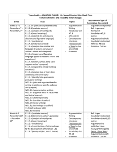 Yousefzadeh – ACADEMIC ENGLISH 11 - Second Quarter Nine Week... Tentative timeline and subject to minor changes