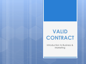 VALID CONTRACT Introduction to Business &amp; Marketing