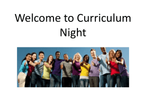 Welcome to Curriculum Night