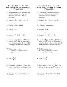 Extra Credit Review Sheet # 5 7 Grade Math