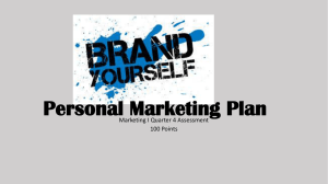 Personal Marketing Plan Marketing I Quarter 4 Assessment 100 Points