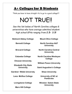 NOT TRUE!! A+ Colleges for B Students