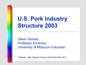 U.S. Pork Industry Structure 2003 Glenn Grimes Professor Emeritus