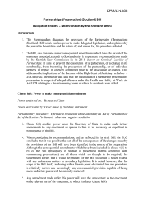 DPRR/12-13/38  Partnerships (Prosecution) (Scotland) Bill – Memorandum by the Scotland Office