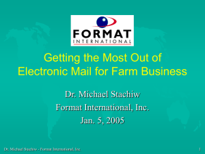 Getting the Most Out of Electronic Mail for Farm Business