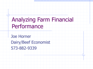 Analyzing Farm Financial Performance Joe Horner Dairy/Beef Economist