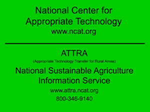 National Center for Appropriate Technology ATTRA National Sustainable Agriculture