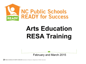 Arts Education RESA Training February and March 2015