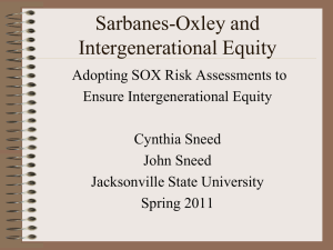 Sarbanes-Oxley and Intergenerational Equity
