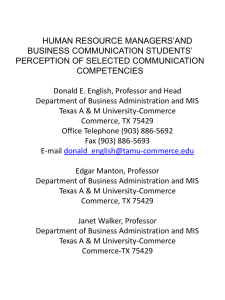 HUMAN RESOURCE MANAGERS’AND BUSINESS COMMUNICATION STUDENTS’ PERCEPTION OF SELECTED COMMUNICATION COMPETENCIES