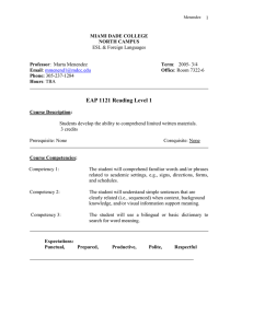 EAP 1121 Reading Level 1