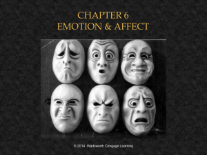 CHAPTER 6 EMOTION &amp; AFFECT © 2014  Wadsworth Cengage Learning