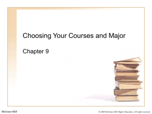 Choosing Your Courses and Major Chapter 9 McGraw-Hill