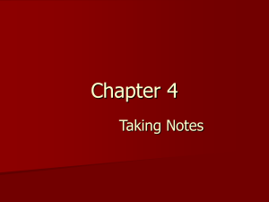 Chapter 4 Taking Notes
