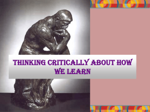 Thinking Critically About How We learn