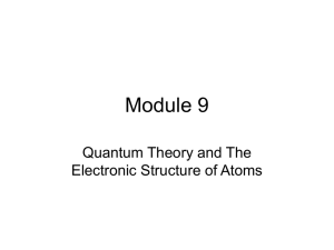 Module 9 Quantum Theory and The Electronic Structure of Atoms