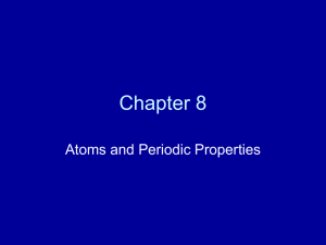 Chapter 8 Atoms and Periodic Properties