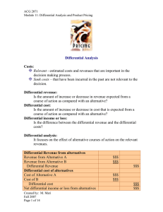 Relevant - decision making process. Sunk costs –