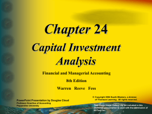 Chapter Capital Investment Analysis Financial and Managerial Accounting