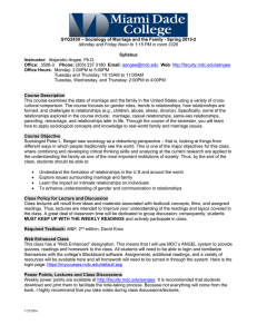 – Sociology of Marriage and the Family - Spring 2015-2 SYG2430  Syllabus