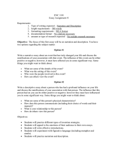 ENC 1101 Essay Assignment #1  Requirements: