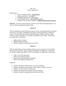 ENC 1101 Essay Assignment #3  Requirements: