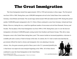 The Great Immigration
