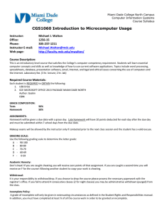 CGS1060 Introduction to Microcomputer Usage