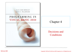 Chapter 4 Decisions and Conditions McGraw-Hill
